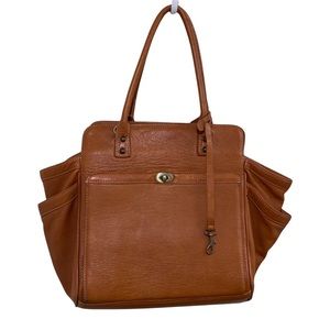 Ashard Richley Brown Leather Structured Tote Bag Removable Crossbody Strap